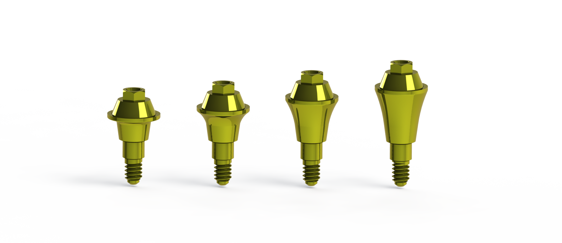 Mini-pilares protéticos LockFit em diferentes alturas